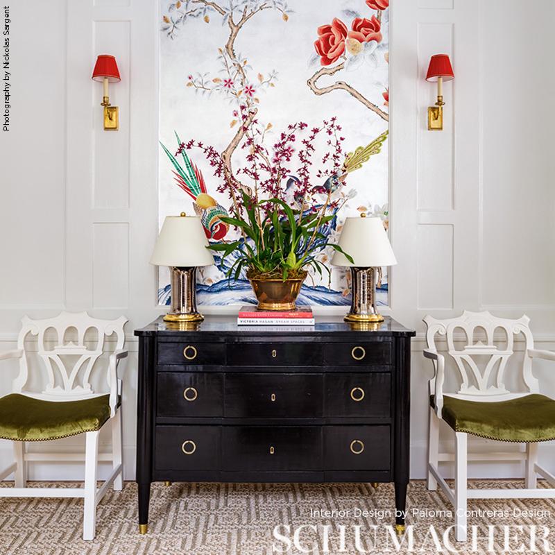 Schumacher Venetian Silk Velvet Olivine Fabric