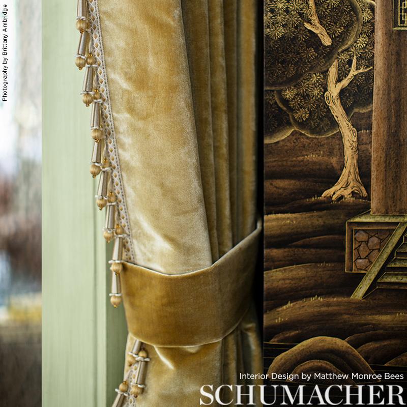 Schumacher Venetian Silk Velvet Topaz Fabric