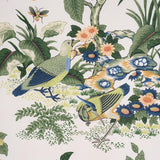 Schumacher Anshun Paprika & Blue Fabric
