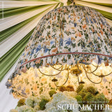 Schumacher Anshun Paprika & Blue Fabric