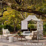 Schumacher Anshun Paprika & Blue Fabric