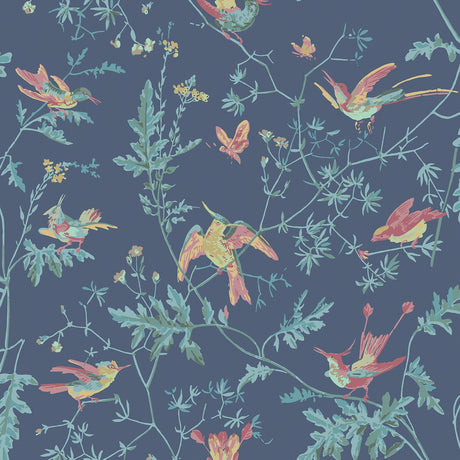Cole & Son HUMMINGBIRDS INDIGO MULTI-COLOUR Wallpaper