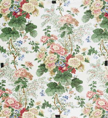 Lee Jofa HOLLYHOCK HDB WHITE/CORAL Fabric