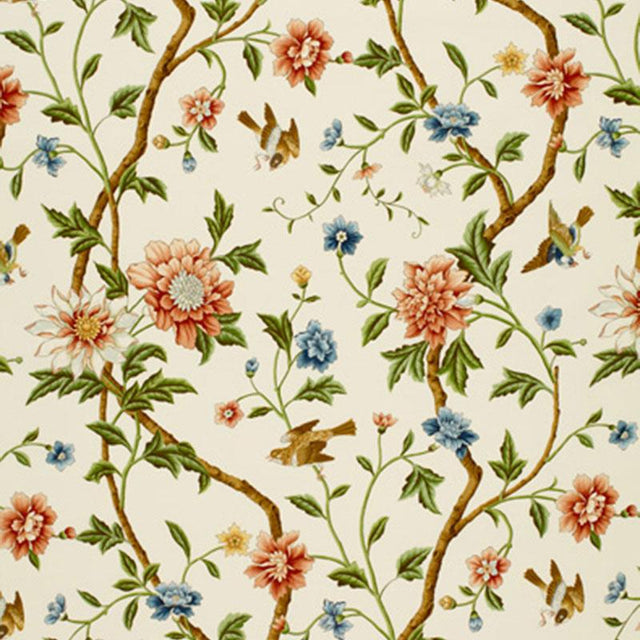 Schumacher Shangtu Floral Porcelain Fabric