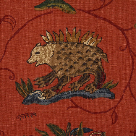 Schumacher La Menagerie Flame Red Fabric