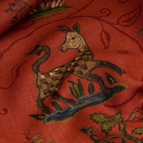 Schumacher La Menagerie Flame Red Fabric