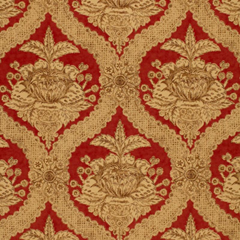 Schumacher Haddon Hall Damask Venetian Red Fabric