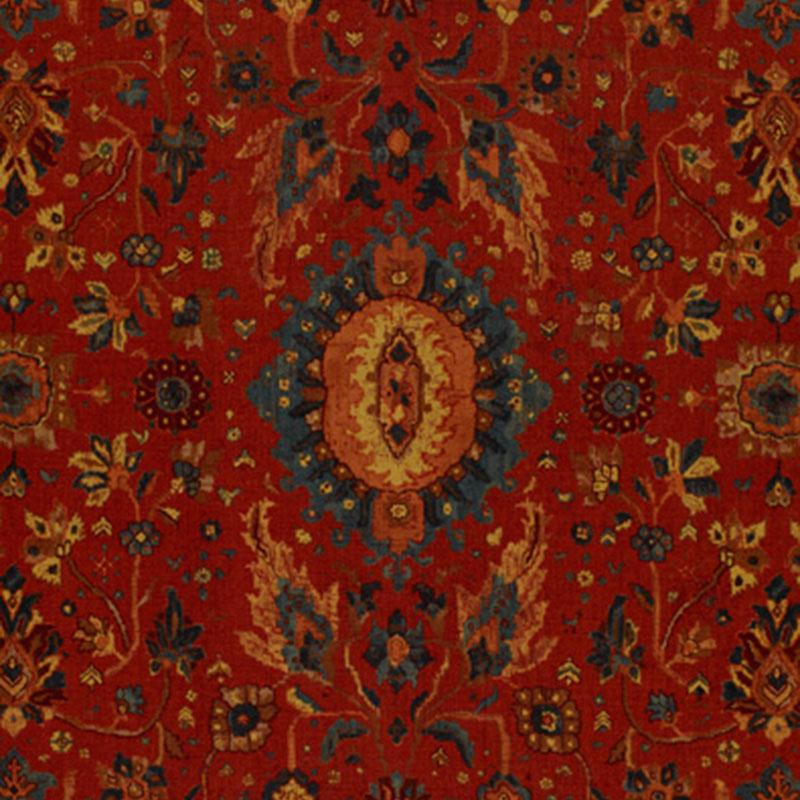 Schumacher Jahanara Carpet Turkish Red Fabric