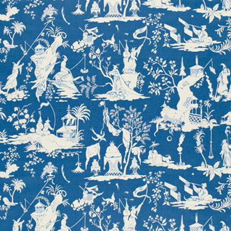 Schumacher Starry Night China Blue Fabric