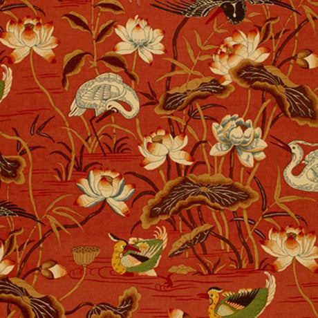 Schumacher Lotus Garden Lacquer Fabric