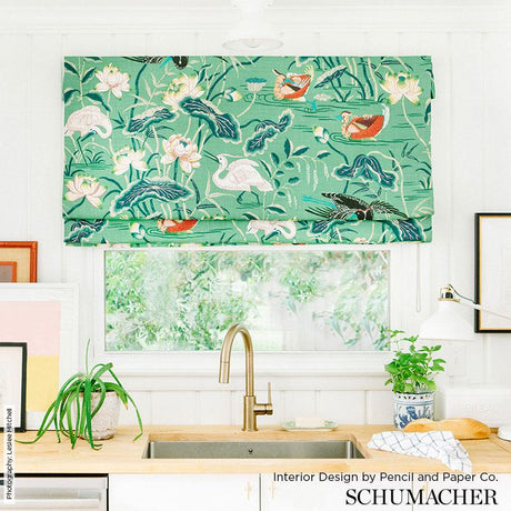 Schumacher Lotus Garden Lacquer Fabric