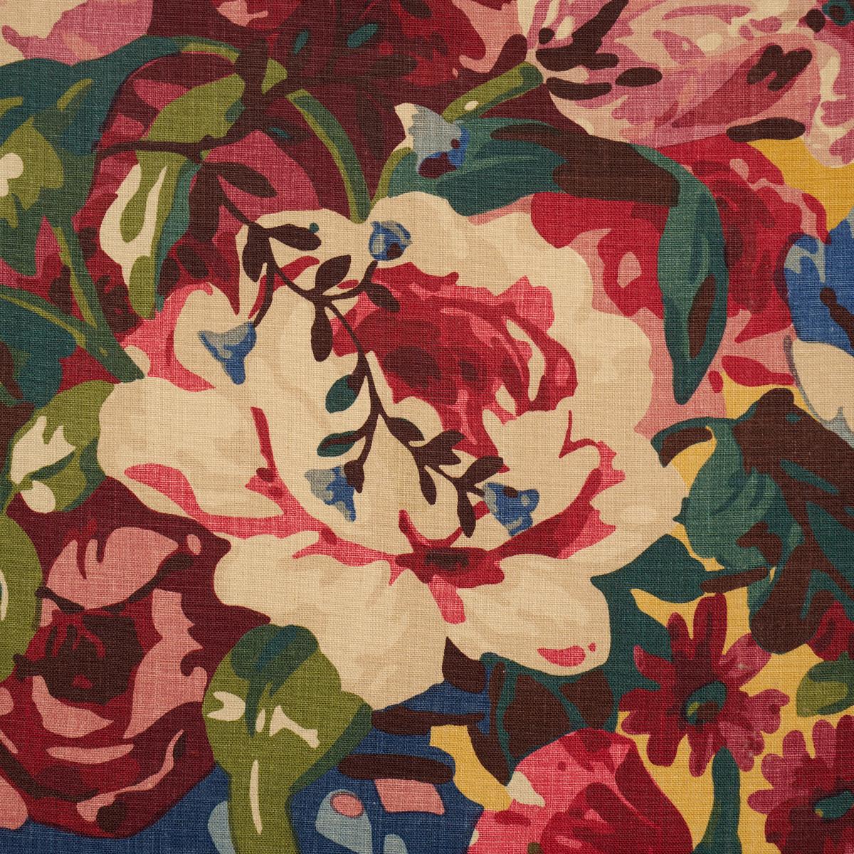 Schumacher Centennial Bouquet Document Ochre Fabric