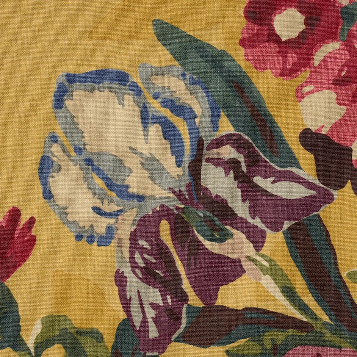 Schumacher Centennial Bouquet Document Ochre Fabric