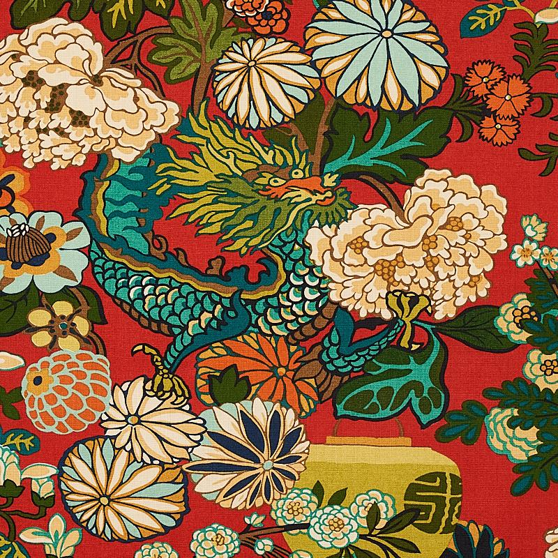 Schumacher Chiang Mai Dragon Lacquer Fabric
