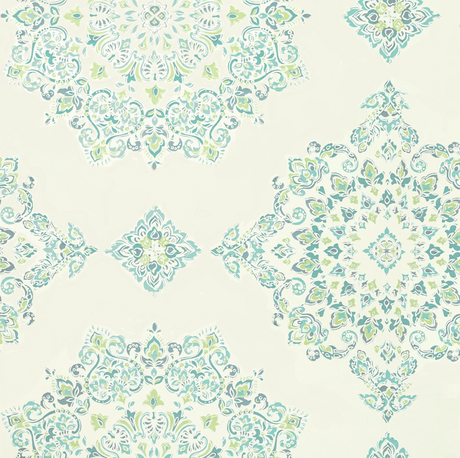 Baker Lifestyle PARVANI TEAL/LIME Wallpaper