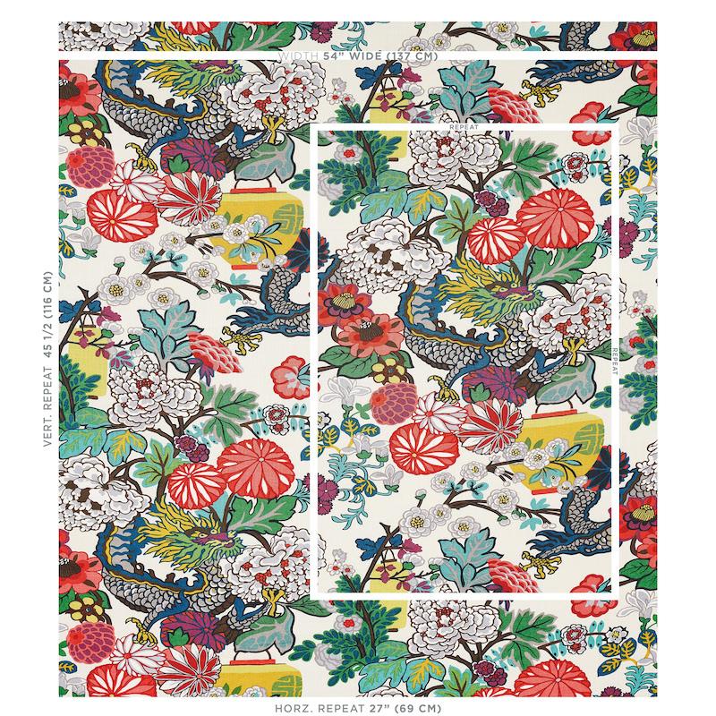 Schumacher Chiang Mai Dragon Alabaster Fabric – DecoratorsBest