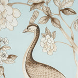 Schumacher Oiseaux Et Fleurs Mineral Fabric