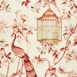 Schumacher Oiseaux Et Fleurs Cinnabar Fabric