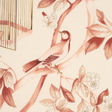 Schumacher Oiseaux Et Fleurs Cinnabar Fabric
