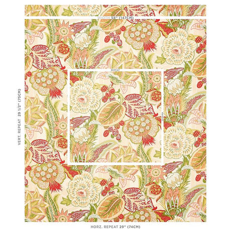 Schumacher Zanzibar Linen Print Melon Fabric