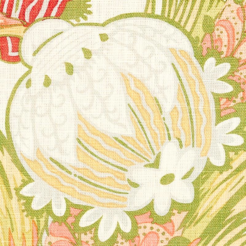 Schumacher Zanzibar Linen Print Melon Fabric