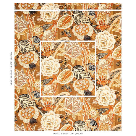 Schumacher Zanzibar Linen Print Sandalwood Fabric