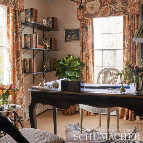 Schumacher Zanzibar Linen Print Sandalwood Fabric