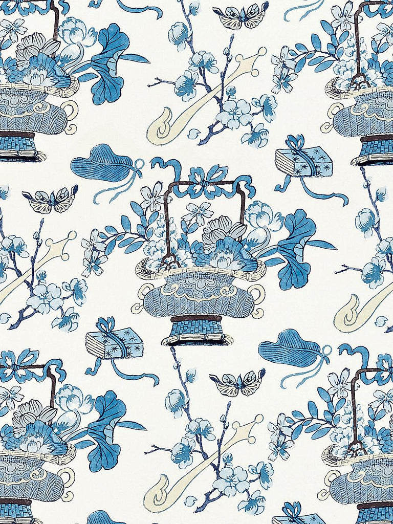 Scalamandre SHANGHAI BLOSSOMS CHINA BLUE Fabric