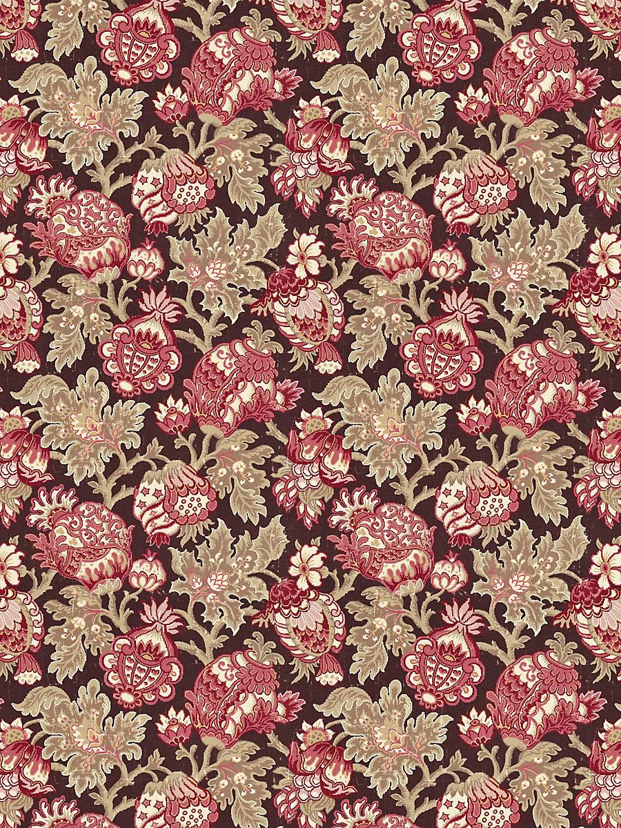 Scalamandre Canterbury Linen Print Mulberry Fabric