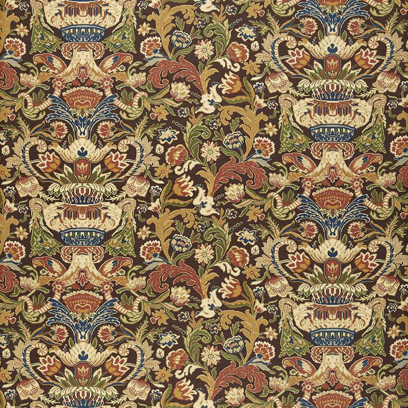 Schumacher Egerton Tapestry Print Umber Fabric