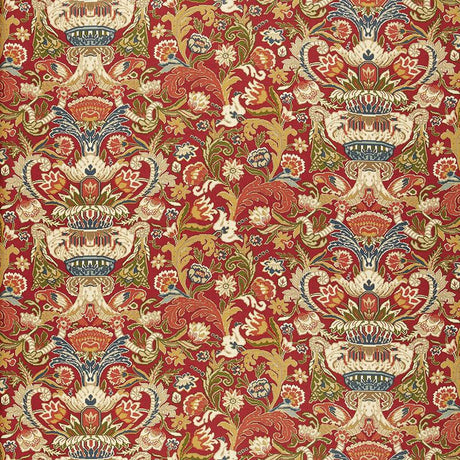 Schumacher Egerton Tapestry Print Scarlet Fabric
