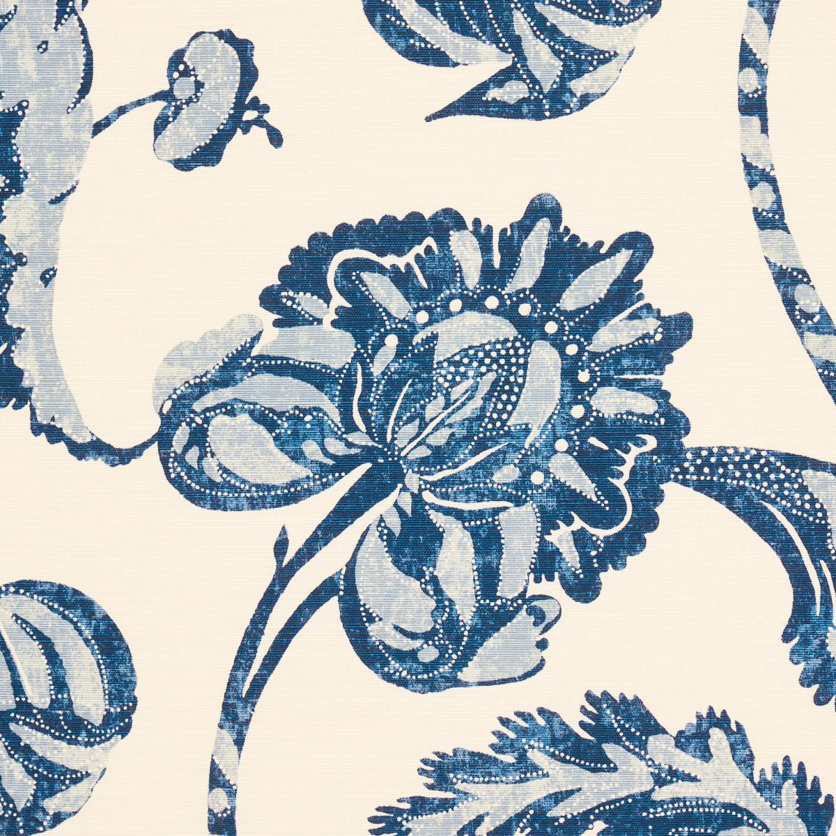 Schumacher Vallier Vine Indigo Fabric