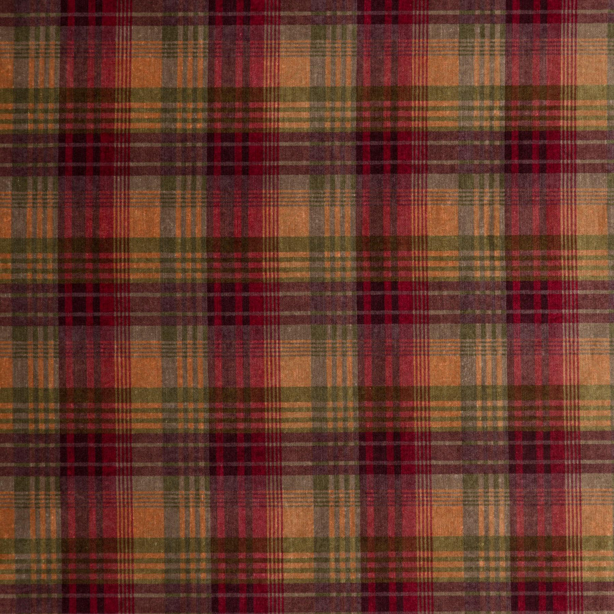 Mulberry VELVET ANCIENT TARTAN PLUM Fabric
