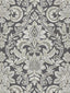 Scalamandre Elizabeth Damask Embroidery Charcoal Fabric