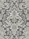 Scalamandre Elizabeth Damask Embroidery Charcoal Fabric