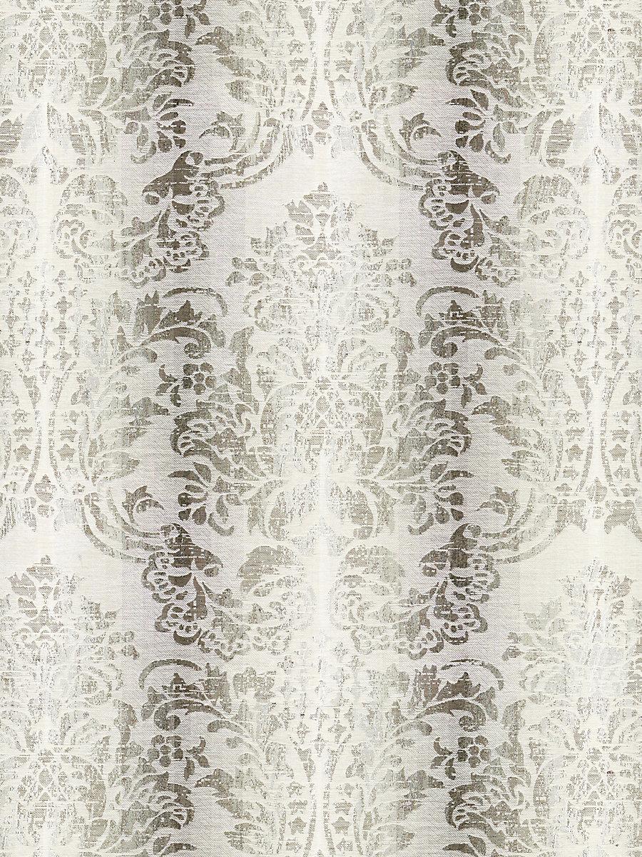 Scalamandre Sorrento Linen Damask Zinc Fabric