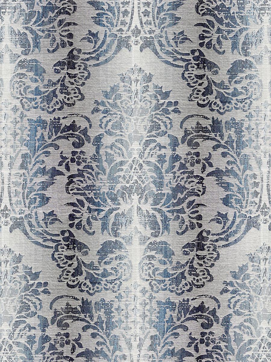 Scalamandre Sorrento Linen Damask Indigo Fabric