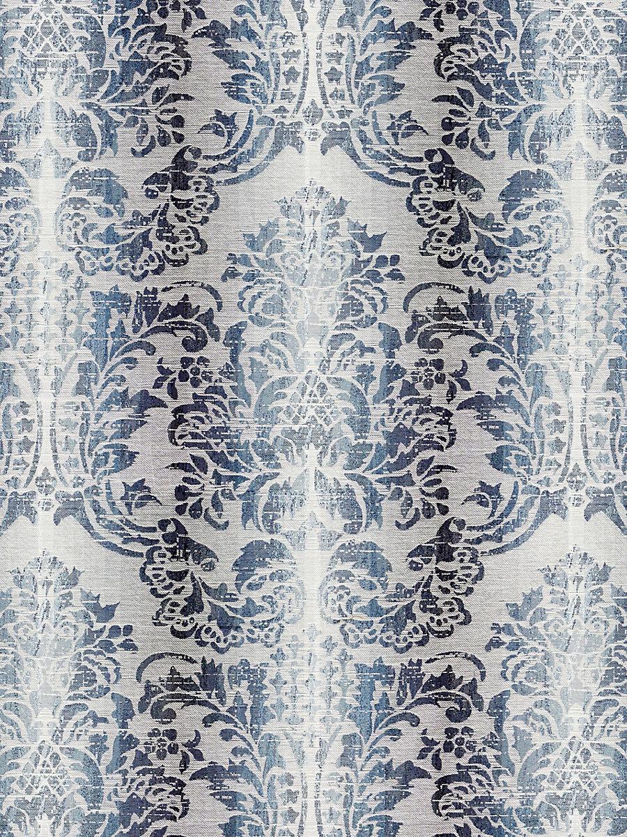 Scalamandre Sorrento Linen Damask Indigo Fabric