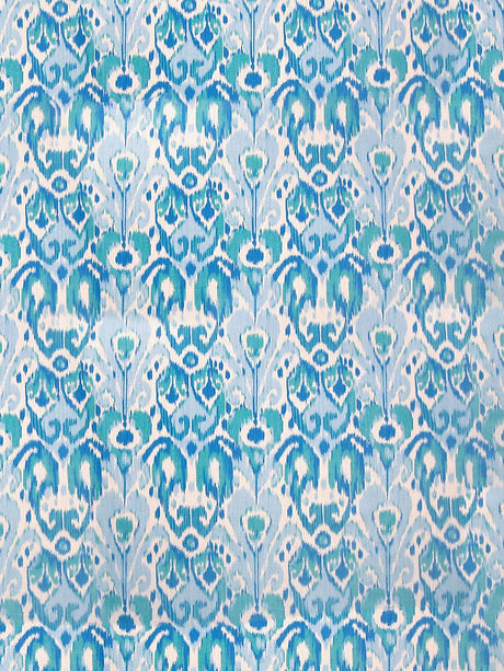 Scalamandre Greystone Blues On Cream Fabric