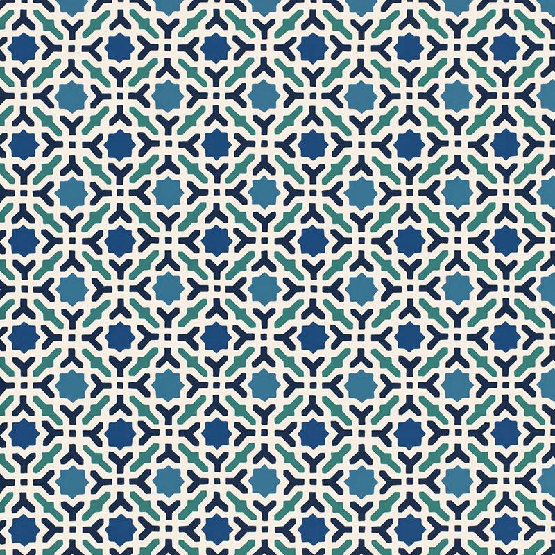 Schumacher Serallo Mosaic Aegean Wallpaper