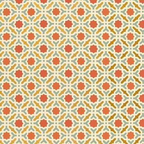 Schumacher Serallo Mosaic Persimmon Wallpaper