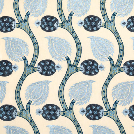 Schumacher Nurata Embroidery Lapis Fabric