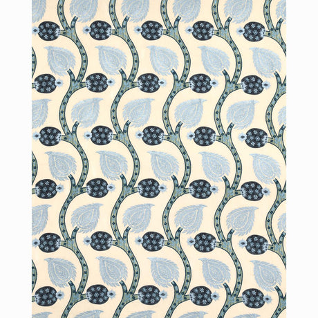 Schumacher Nurata Embroidery Lapis Fabric