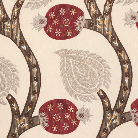 Schumacher Nurata Embroidery Stone Fabric