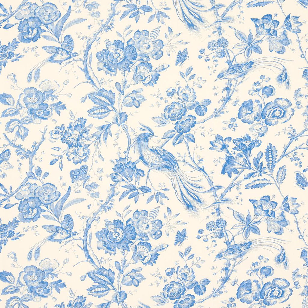 Schumacher Birds Of Paradise Blue Fabric