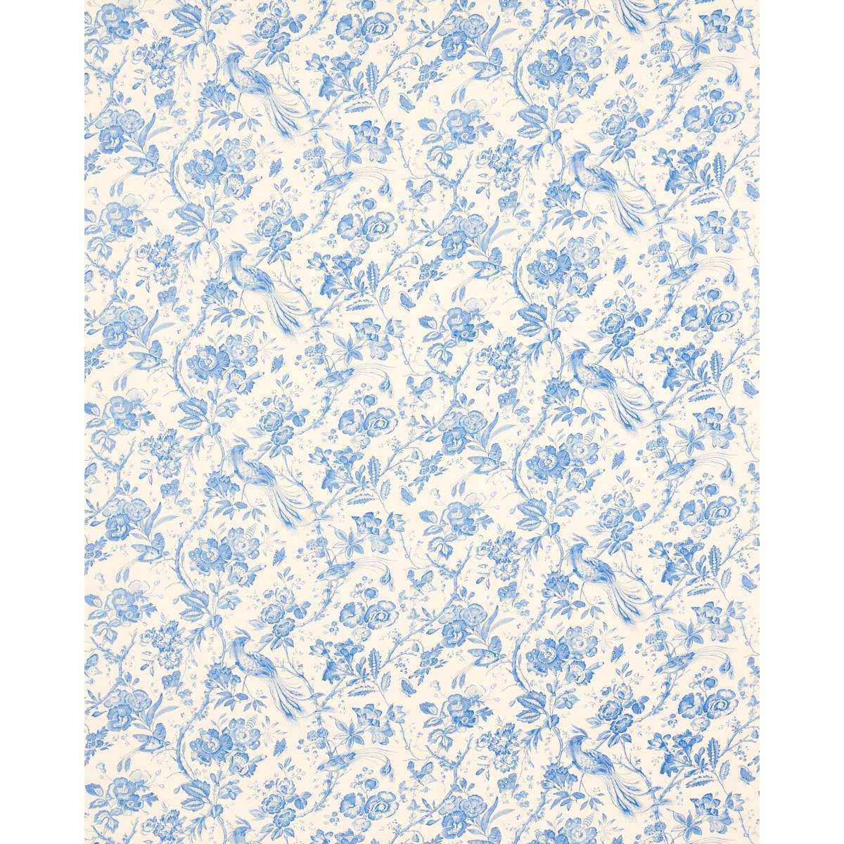 Schumacher Birds Of Paradise Blue Fabric