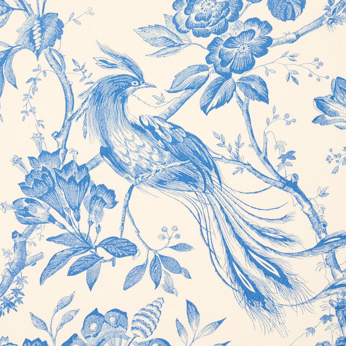 Schumacher Birds Of Paradise Blue Fabric