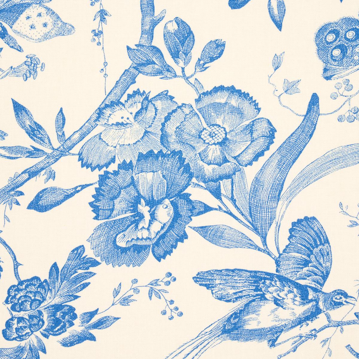 Schumacher Birds Of Paradise Blue Fabric