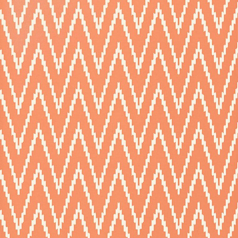 Schumacher Kasari Ikat Terra Cotta Wallpaper