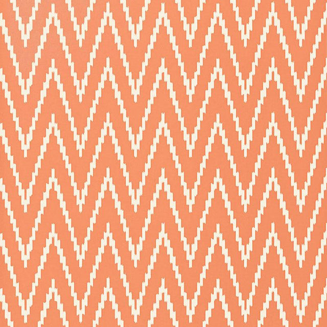 Schumacher Kasari Ikat Terra Cotta Wallpaper